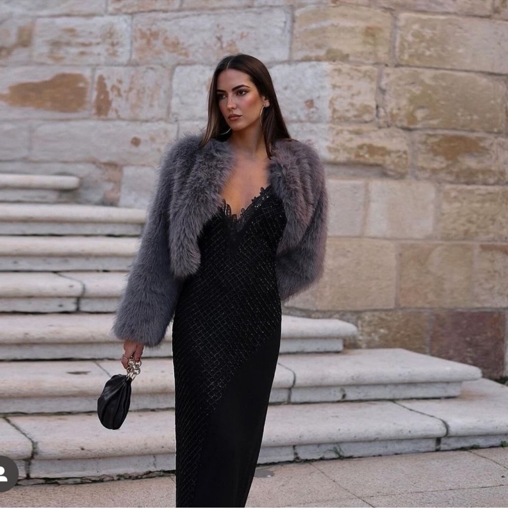 ZARA CROPPED FAUX FUR JACKET - Picture 4 of 16